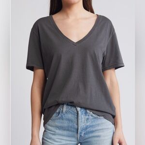 Treasure & Bond Oversized V-Neck Cotton T-Shirt Size Large